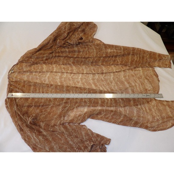 Society Amuse Bathing Suit Cover Up XS/S Brown Snake Print Gauzy Sheer Vacation - Picture 4 of 6